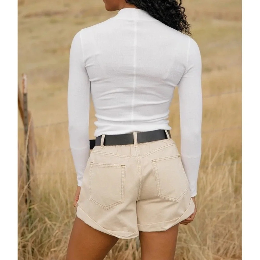 Free People The Rickie - Neck Top Womens SZ‎ - Small. (White)